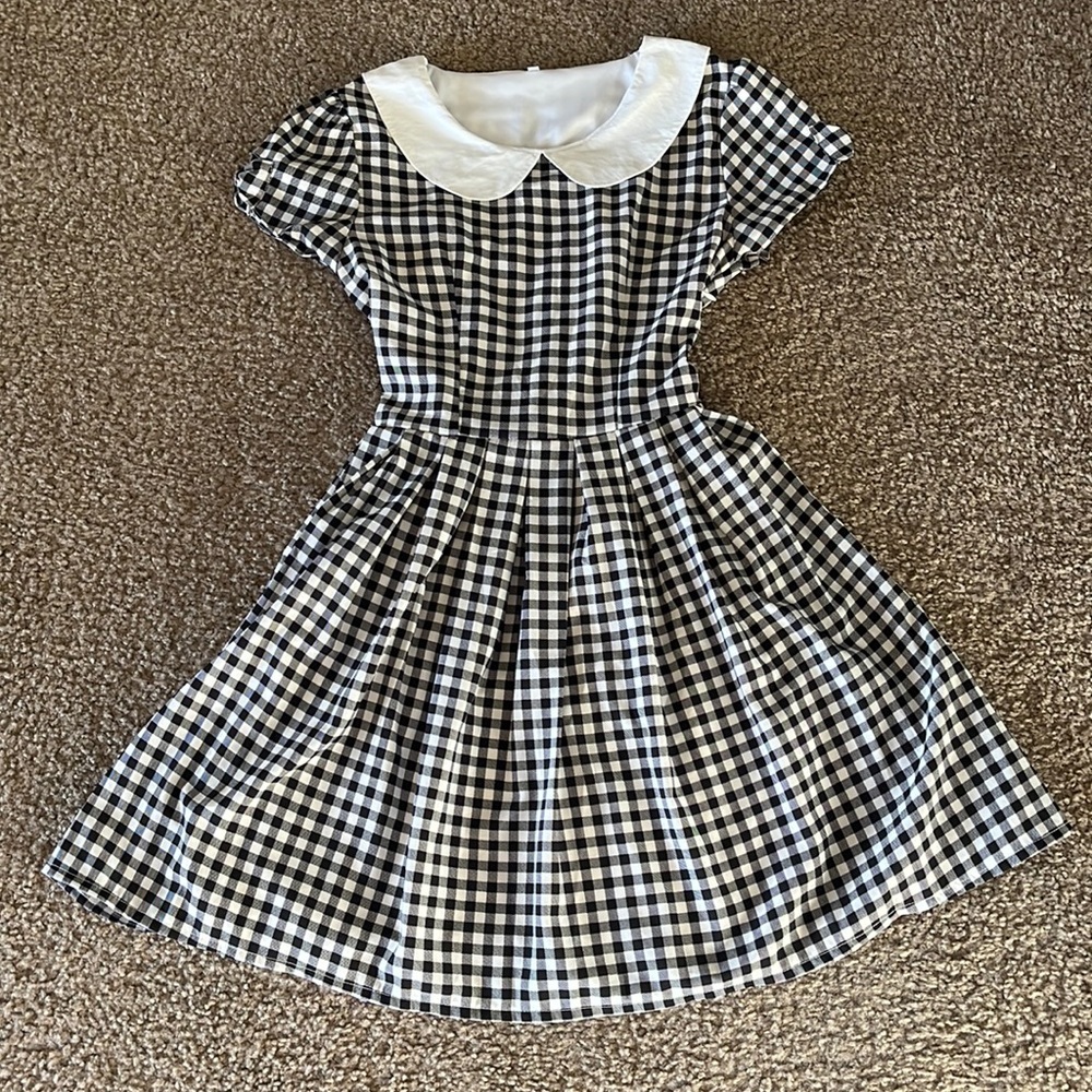 Peter Pan Collar Gingham Bonne Chance Pinup Dress